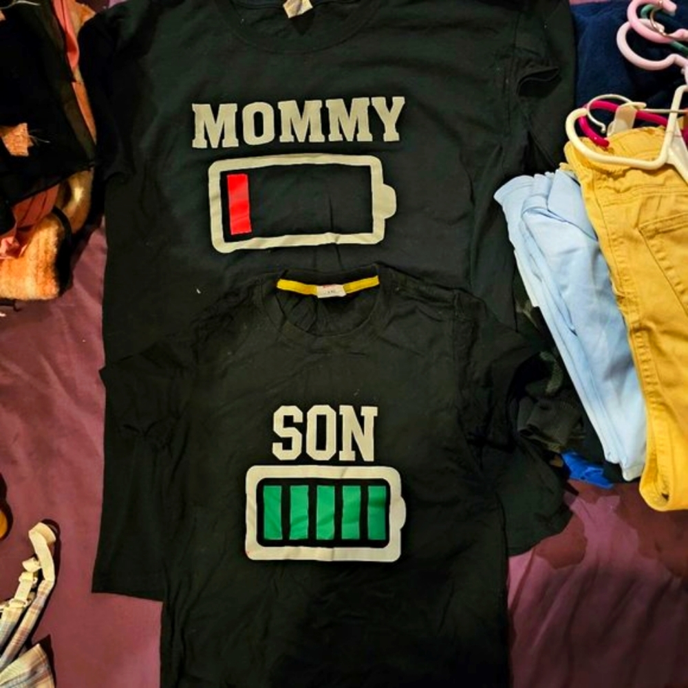Mom and son matching tee